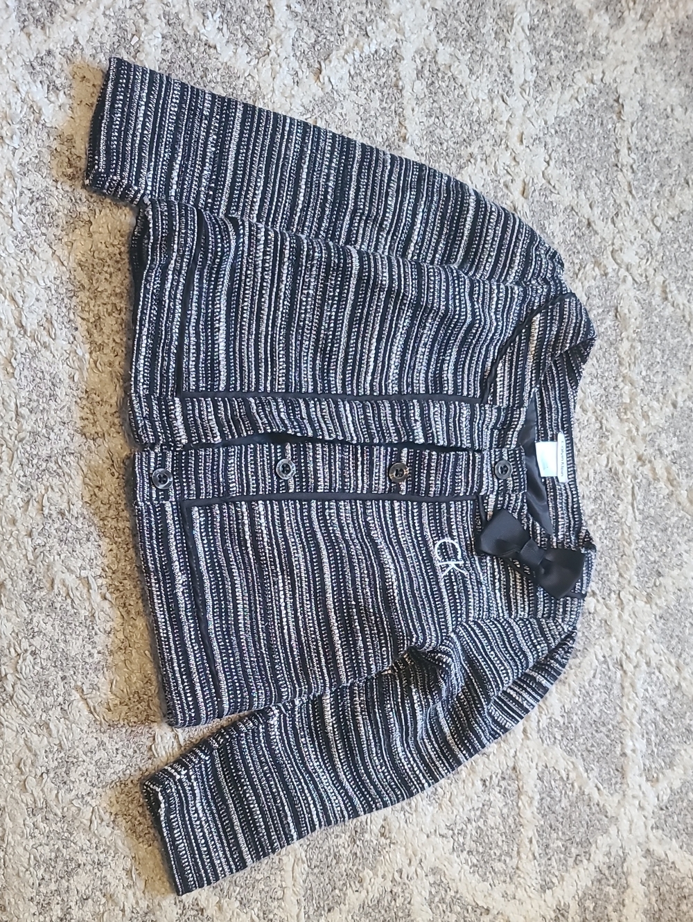 10 for $25 - Calvin Klein Girls 3T Black, Gray & White Tweed Lined Jacket